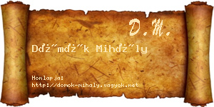 Dömök Mihály névjegykártya